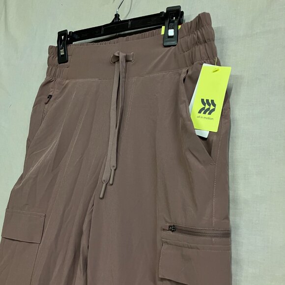 NWT All In Motion Women's Brown Active Light Mid-Rise Cargo Pockets Jogger Pants - Picture 5 of 16